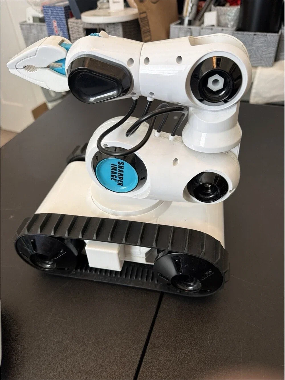 Sharper Image Remote Control Robot Arm Tank Tread Articulated Claw Toy White